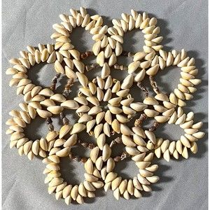 Vintage Seashell Shell Nautical Beach Trivet Doily Hot Pad Decor 9" Philippines